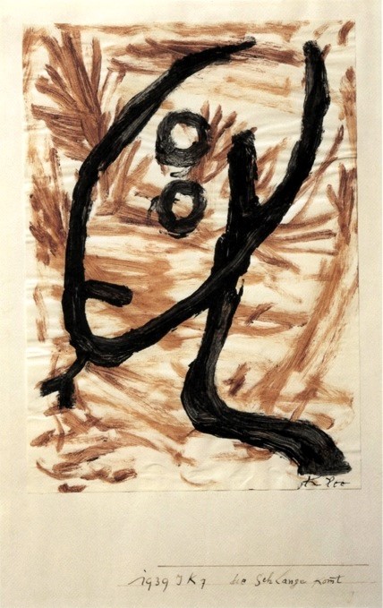 Paul Klee, Die Schlange kommt-Arriva il serpente, 1939, Collezione Privata