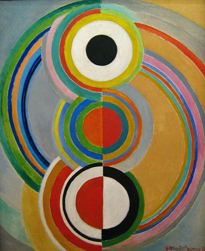 Sonia Delaunay, Rythme, 1938, Musée National d'Art Moderne, Centre Pompidou, Paris. La forma rivendica i suoi diritti musicali.Il colore s’incarica delle altezze del suono, del timbro e batte il tempo con il pennello.