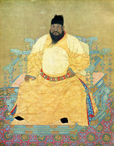 L’Imperatore Giallo è figura leggendaria, ma il giallo è stato colore prediletto dal potere in Cina ben dentro i documenti della storia. Questo, ad esempio, è l’imperatore Xuande, sul trono tra il 1425 e il 1435.