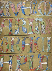 “Ave Maria Gratia Plena”, pagina miniata tratta dal Libro d’Ore Ms. Latin 1173 (1475-1500), Bibliothèque nationale de France.